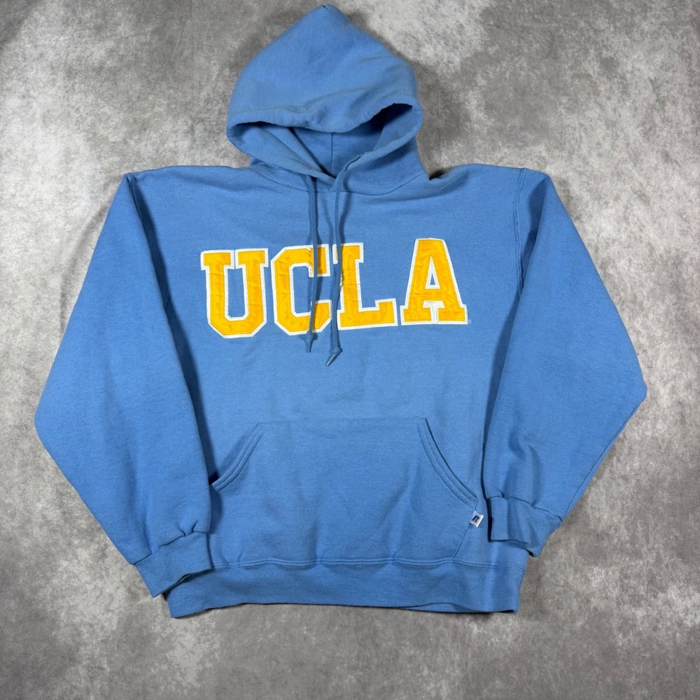 Vintage 90s Russell Athletic UCLA Bruins Hoodie Mens M Blue Yellow College NCAA